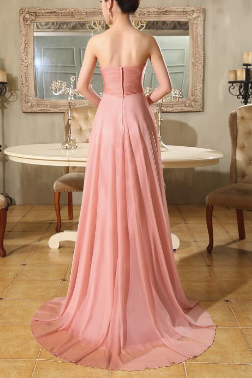 Solvbao Lovely Pink Chiffon Beaded Floor Length Party Dress, Prom Dress , Pink Party Gown