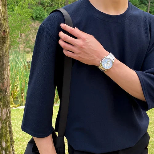 Solvbao - Men Summer New Fashion Streetwear T Shirts Mens O-neck Loose Pullover Tops Male Solid Color Casual Tee Shirts V41