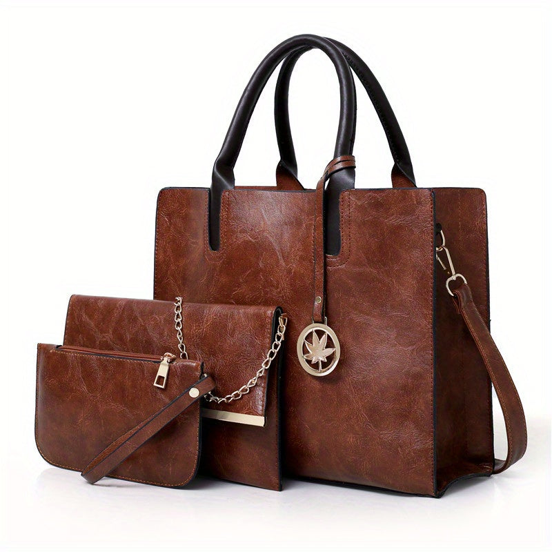 solvbao Women's Classic Tote Bag Sets, All-Match Bags, Elegant Bag For Work, Solid Color Bags