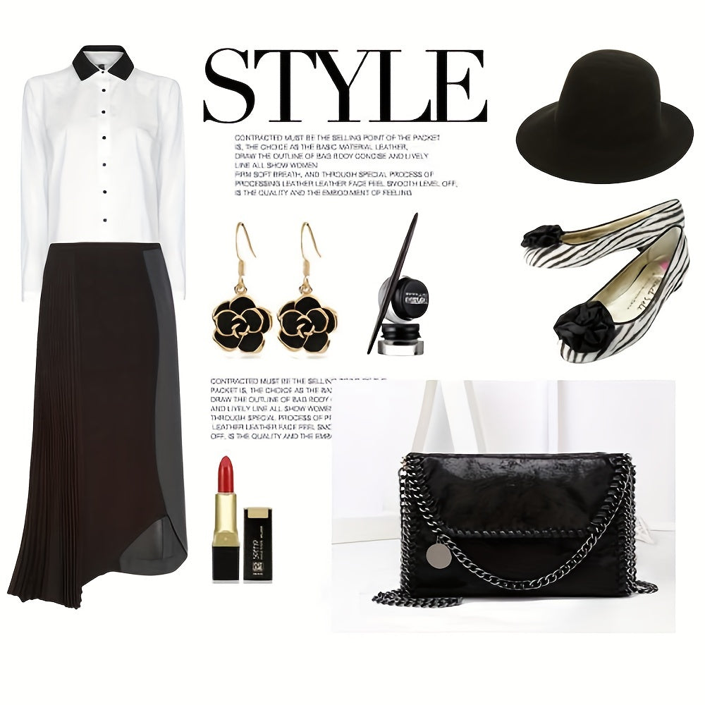 solvbao Trendy Chain Crossbody Bag, Retro Style Shoulder Bag, Niche Design Clutch Purse For Women