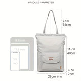 Waterproof Stylish Laptop Backpack, Casual Nylon Shoulder Bag,  Top Open College Student School Bag