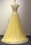 solvbao Pretty Yellow Tulle Party Dress, Yellow Formal Dress, Prom Dress