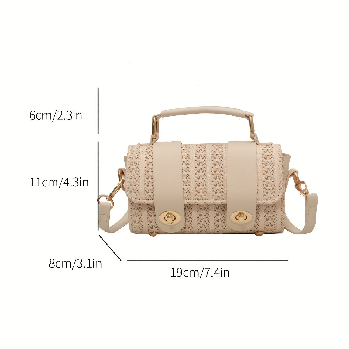 Woven Handheld Crossbody Bag, Exquisite Decorative Shoulder Bag, Fashion Summer Beach Bag