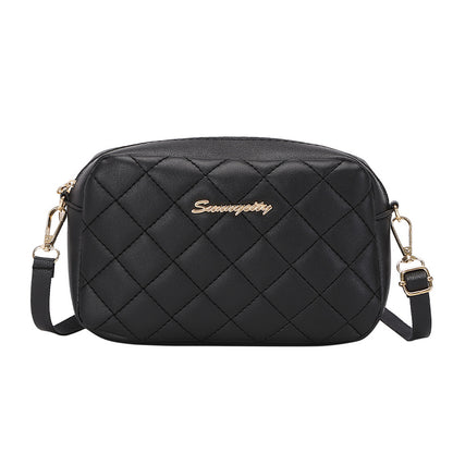 solvbao 1pc Argyle Quilted Crossbody Bag Small Square Bag, Metal Letter Decor Messenger Bag, Fashion Coin Purse For Women, Casual Phone Bag, Casual Camera Bag