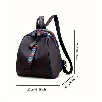 Trendy Colorful Letter Backpack, Nylon Material Zipper Knapsack, Perfect Daypack For Casual Travel And Daily Use