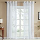 1 Panel Elegant White Tulle Curtain Ring for Home Decor - Perfect for Windows, Sliding Doors, and Festivals with Privacy Function