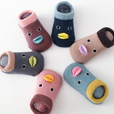 3/6pairs Baby Boys Girls Kids Thickened Terry Warm Socks, For Autumn Winter, Non-slip Indoor Grip Socks, Toddler Children's Socks