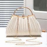 solvbao Satin Ruched Evening Purse For Women, Luxury Top Ring Clutch Bag, Elegant Handbag For Wedding Party Prom Banquet