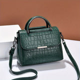 solvbao Classic Crocodile Embossed Crossbody Bag, Elegant Square Flap Shoulder Bag, Women's Versatile Handbag & Purse