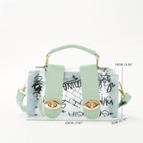 Transparent Jelly Crossbody Bag, Graffiti Pattern Shoulder Bag