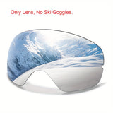 Unisex Adult Snow Goggles with Interchangeable Mirrored Lens - OTG Design for Glasses Wearers, TPU Frame, PC Material - Ski & Snowboard UV Protection, Fog-Resistant, Fits Teens 14+ - Includes Goggle Bag, Prescription Frame Insert - Ideal for Snowsports, S