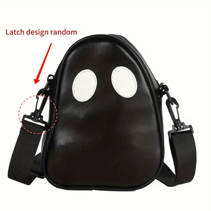 Small Funny Ghost Crossbody Bag, PU Leather Textured Bag Purse, Classic Versatile Fashion Shoulder Bag