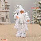 12 inches 30cm Exquisite Santa Claus Figurine - Wearing Long Fluffy Snow Boots, High-Grade Holiday Decoration, New Year Home Business Super Set Prop with Festive Design and Vibrant Colors