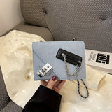 Vintage Chain Crossbody Bag, Sweet Cool Motorcycle Square Bag, Trendy Shoulder Bag For Women