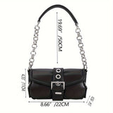 Vintage Punk Style Shoulder Bag, Trendy PU Underarm Bag, Women's Fashion Handbag & Baguette Purse