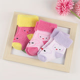 3 Or 6 Pairs Of Baby Girl's Thermal Socks, Comfy Casual Soft Socks For Babies Winter & Autumn Wearing