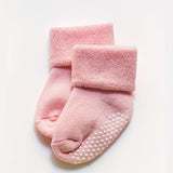 Baby Girl's Non-slip Winter Solid Color Plush Sleep Socks Thickened Warm Home Floor Socks