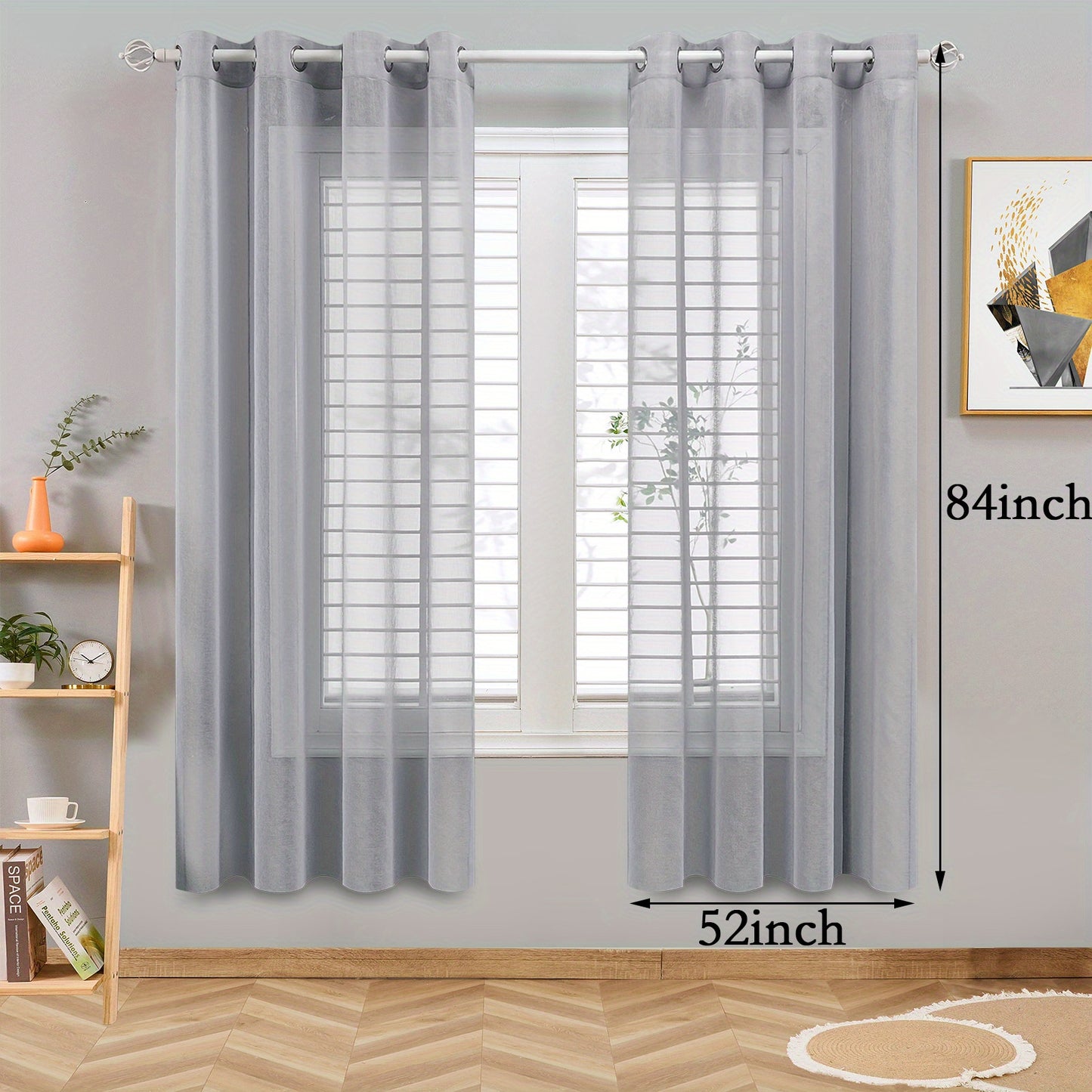 1 Panel Elegant White Tulle Curtain Ring for Home Decor - Perfect for Windows, Sliding Doors, and Festivals with Privacy Function