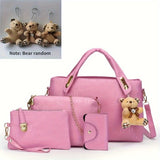 4pcs/set, New Handbag, Shoulder Straddle Package, PU Cosmetic Bag