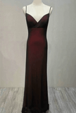 kamahe Black And Red Sweetheart Simple Straps Long Prom Dress, A-Line Long Formal Dress