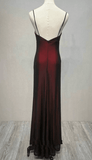 kamahe Black And Red Sweetheart Simple Straps Long Prom Dress, A-Line Long Formal Dress