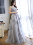 solvbao Grey Prom Dress 2019, Long Formal Gowns, Handmade Party Dress