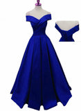 solvbao Royal Blue Satin Floor Length Formal Gown, Prom Dress , Blue Party Gown