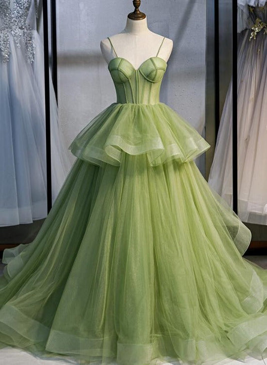 Solvbao Gorgeous Light Green Sweetheart Tulle Formal Dress, Sweet 16 Gown Quinceanera Dress