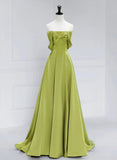 solvbao A-line Green Long Formal Dress Prom Dress, Green Floor Length Party Dress