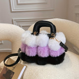 1pc Mini Cute Fluffy Crossbody Bag, Kawaii Plush Shoulder Bag, Women's Fashion Handbag & Purse