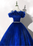 Solvbao Royal Blue Off Shoulder Beaded Ball Gown Dress, Royal Blue Sweet 16 Dress