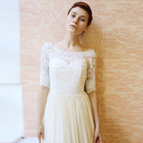 SOLVBAO Light Wedding Dress Bride Ebay New  Lace White Host Long Wedding Banquet Evening Dress