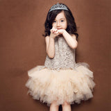 SOLVBAO Korean Style Girls' Puffy Tulle Skirt Summer New Little Girl Dress Cake Dress Lace Baby Dress Performance