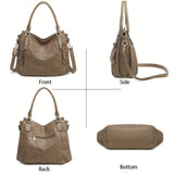 Vintage Large Capacity Hobo Bag, Retro Top Handle Satchel Tote, Women's Casual Handbag & Purse