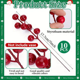 35pcs Christmas Artificial Pine Branches Set with Red Berries - 10.5" Faux Evergreen & Cypress Stems for DIY Crafts, Garland & Home Decor