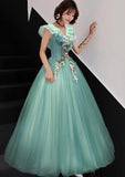 Solvbao Charming Green Off Shoulder Ball Gown Party Dress, Sweet 6 Dress