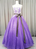 Solvbao Charming Handmade Organza Purple Sweet 16 Gown, Party Dress