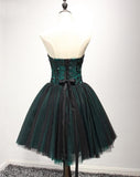 Solvbao Beautiful Dark Green and Black Tulle Short Party Dress, Homecoming Dresses