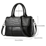 solvbao  Women's Large Capacity Faux Leather Crocodile Embossed Shoulder Bag, Crossbody Bag, Handbag