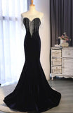 Solvbao Sexy Velvet Mermaid Long Evening Party Dress , Beautiful Formal Dresses , Charming Gowns