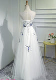 solvbao White Tulle Elegant Gowns, Pretty Formal Gowns, Prom Dress