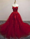 solvbao Gorgeous Red  Quinceanera Dress, Tulle Ball Gown, Red Formal Gowns