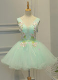 Solvbao Lovely Light Green Tulle Floral Teen Party Dresses, 16 Party Dresses, Girls Formal Dresses