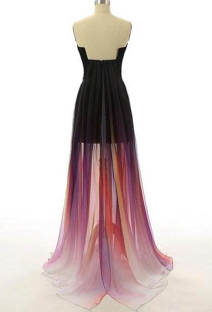 Solvbao Gradient High Low Formal Dresses, Long Party Dresses, Chiffon Homecoming Dresses