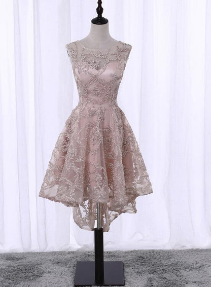 Solvbao Lovely Pearl Pink High Low Homecoming Dress , Cute Party Dresses