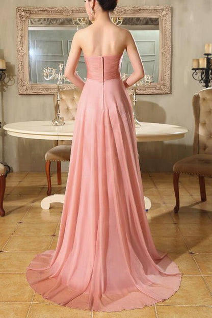 Solvbao Lovely Pink Chiffon Beaded Floor Length Party Dress, Prom Dress , Pink Party Gown