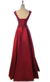 solvbao Dark Red Satin Floor Length Prom Dress, Beautiful Prom Dress, Red Formal Gown