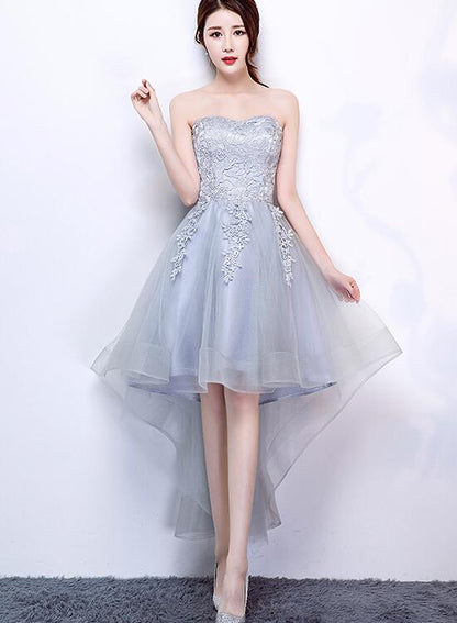 Solvbao Grey Lace Sweetheart Party Dress, Party Dresses , Formal Dresses