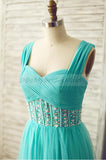 Solvbao Mint Blue Chiffon and Tulle Beaded Handmade Formal Dress, Prom Dresses