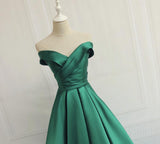 Solvbao Beautiful Satin Green Off Shoulder Long Formal Dress, Beautiful Party Dresses